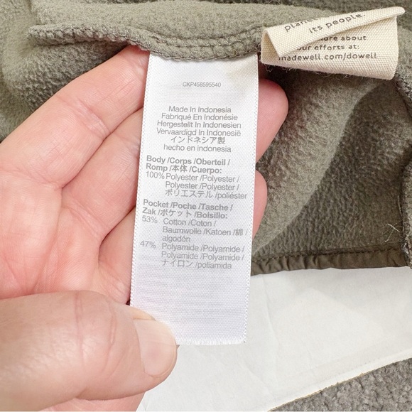 Madewell MWL Betterfleece Zip Quilted-Pocket Jacket Size Medium Pressed Sage - Picture 12 of 16